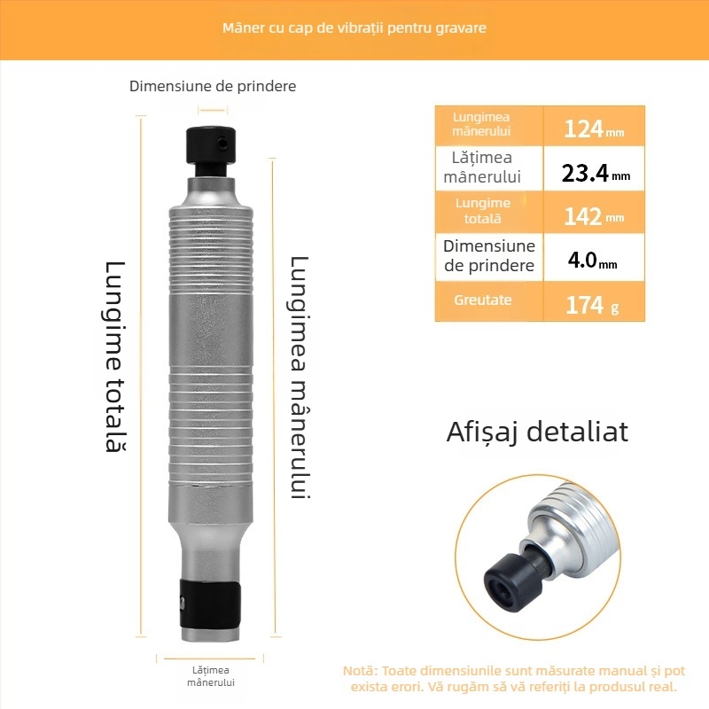 Mâner T30 pentru șlefuitor și accesorii pentru gravură – mandrină rapidă, ax flexibil, mâner rotativ de 4 mm