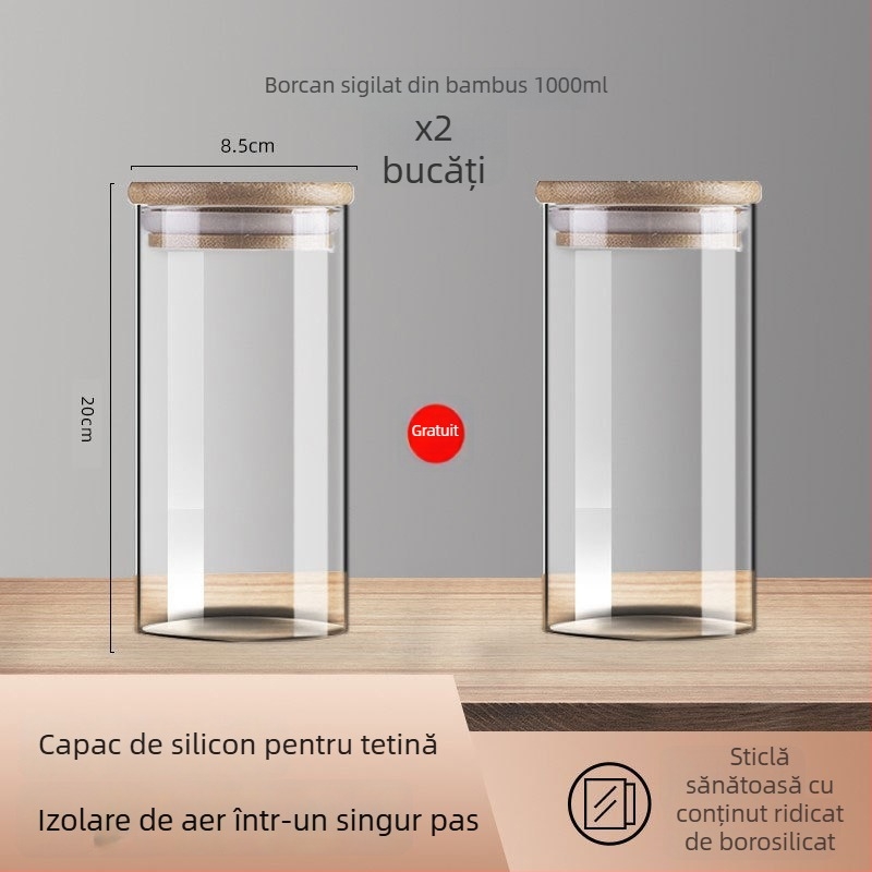 Recipient pentru cultură de drojdie, borcan de fermentare, drojdie naturală, recipient din sticlă sigilat cu gradații, nu pentru uz zilnic