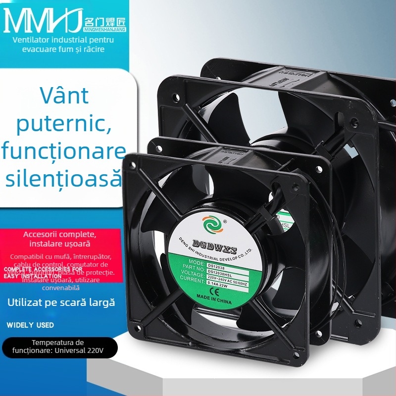 Ventilator silențios JJS pentru evacuarea fumului de sudură, 15×15 cm, 220V