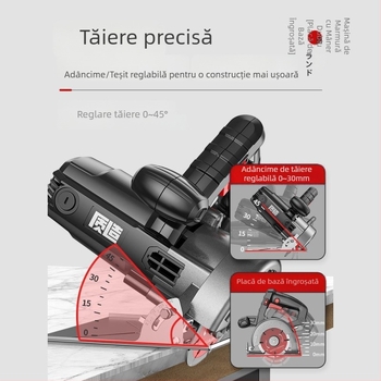 Mașină de tăiat cu reglare a vitezei pentru tâmplărie, aparat portabil de canelare pentru plăci, piatră și metal, fierăstrău electric pentru marmură, tăiere rapidă