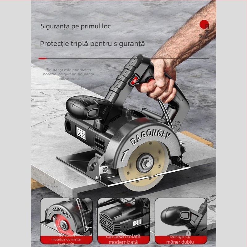 Mașină de tăiat cu reglare a vitezei pentru tâmplărie, aparat portabil de canelare pentru plăci, piatră și metal, fierăstrău electric pentru marmură, tăiere rapidă
