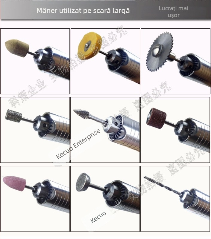 Polizor electric cu ax flexibil, convertibil în polizor suspendat; mașină de gravură; unelte de sculptură în jad și lemn, sculptură de rădăcini; cuțit de sculptură și dalte