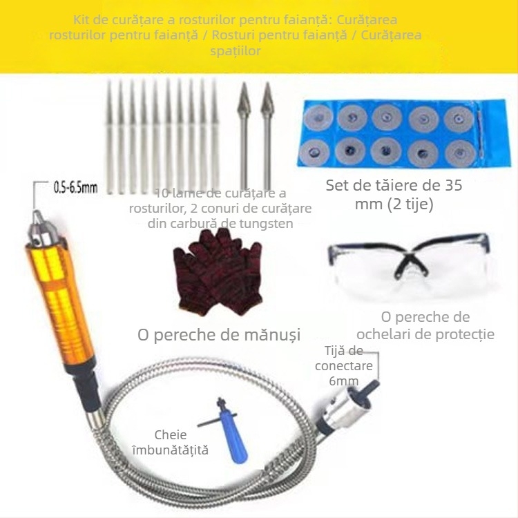 Polizor electric cu ax flexibil, convertibil în polizor suspendat; mașină de gravură; unelte de sculptură în jad și lemn, sculptură de rădăcini; cuțit de sculptură și dalte