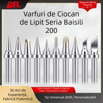 Vârf de lipit BSL 200 pentru fierul de lipit electric, 90W, înaltă frecvență, vârf curbat 203, rezistent la temperaturi înalte, încălzire rapidă