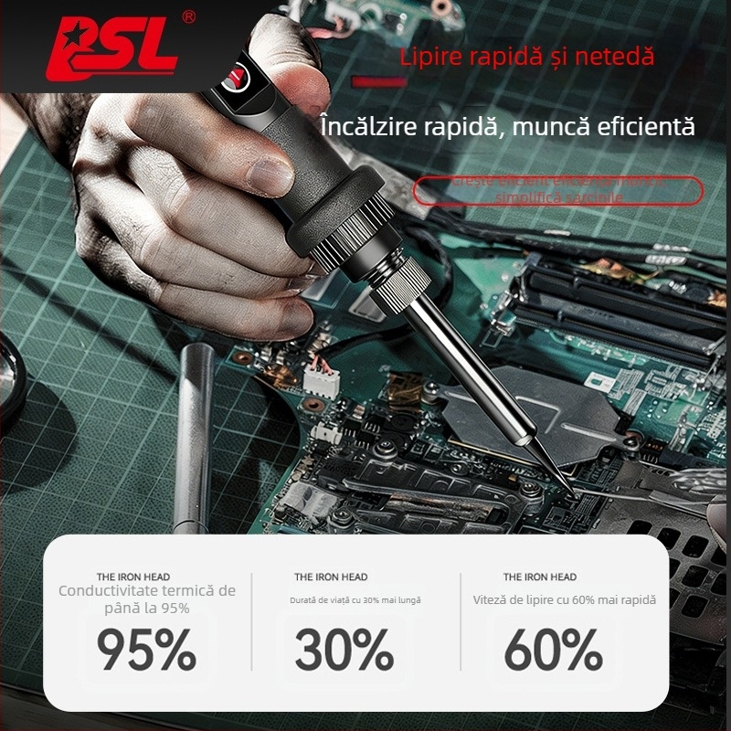 Vârf de lipit BSL 200 pentru fierul de lipit electric, 90W, înaltă frecvență, vârf curbat 203, rezistent la temperaturi înalte, încălzire rapidă