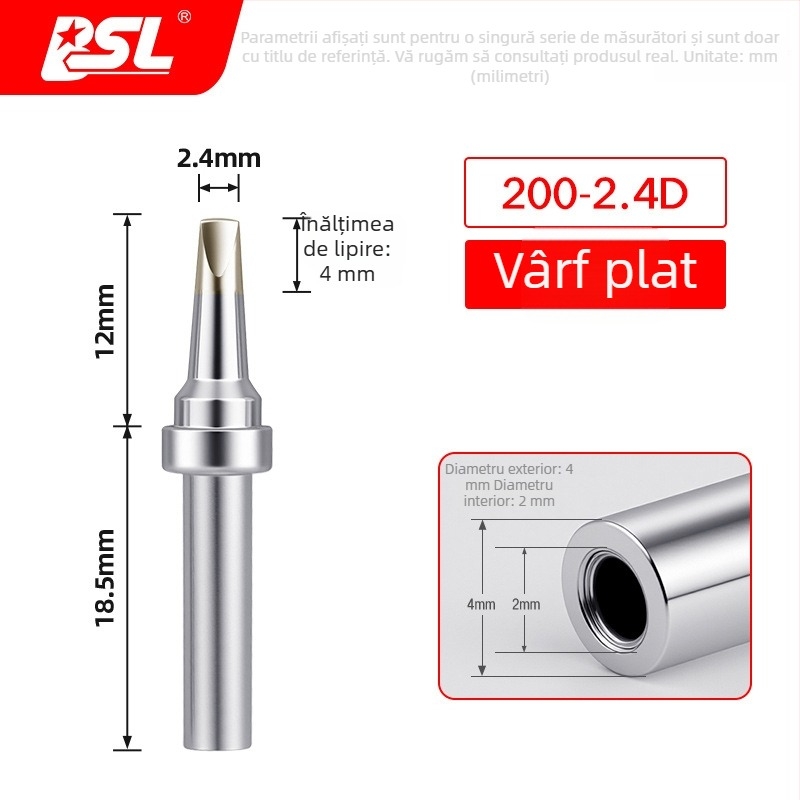 Vârf de lipit BSL 200 pentru fierul de lipit electric, 90W, înaltă frecvență, vârf curbat 203, rezistent la temperaturi înalte, încălzire rapidă