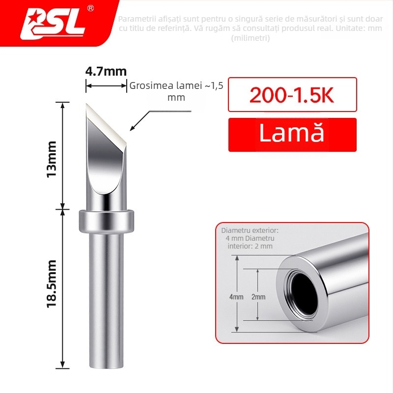 Vârf de lipit BSL 200 pentru fierul de lipit electric, 90W, înaltă frecvență, vârf curbat 203, rezistent la temperaturi înalte, încălzire rapidă