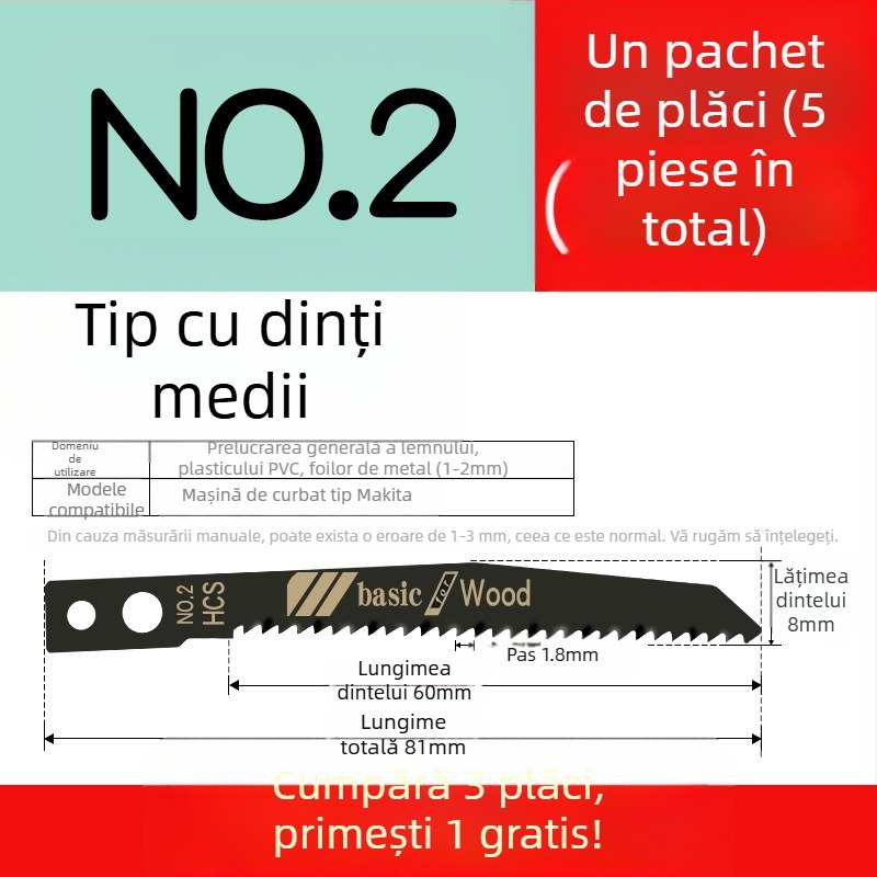 Lama de fierăstrău pendular pentru lemn, lungime extinsă, T244D oțel de înaltă viteză, 101A0, placă metalică cu orificiu, dinți grosieri/medii/fini.