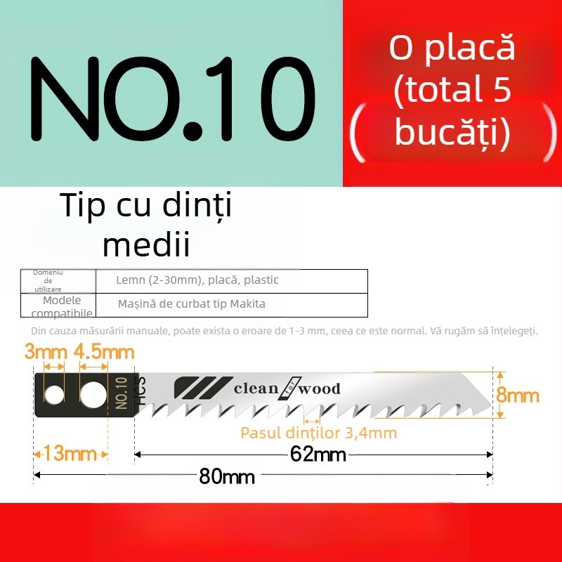 Lama de fierăstrău pendular pentru lemn, lungime extinsă, T244D oțel de înaltă viteză, 101A0, placă metalică cu orificiu, dinți grosieri/medii/fini.
