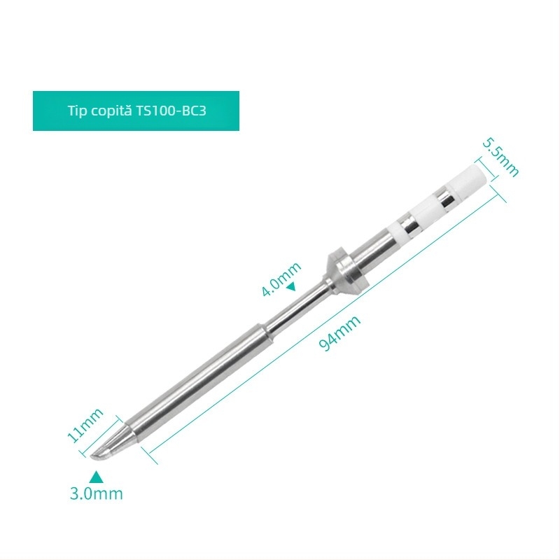 Gust Set de vârfuri pentru un lipitor portabil TS100 cu temperatură constantă – 101 vârfuri: vârf lamă, vârf în formă de copită și vârf ascuțit