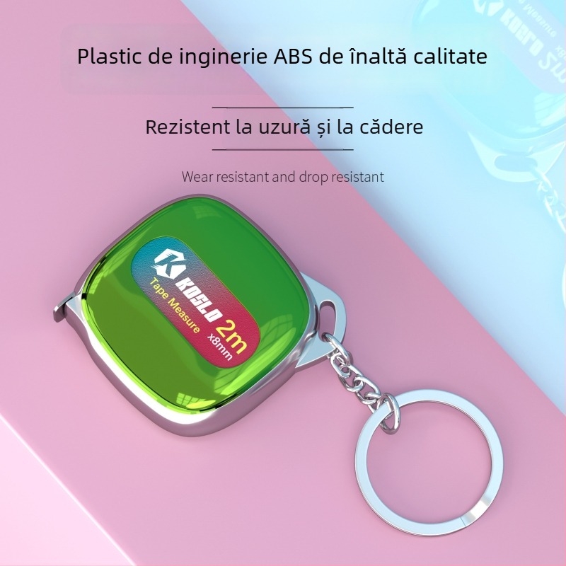 Cadou personalizat: Bandă de măsurat mică 2 m cu carcasă ABS, bandă metalică portabilă, la modă