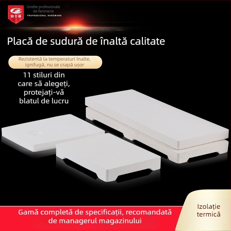 Cărămidă refractară din cuarț, pătrată, cu patru colțuri și șase picioare, pentru sudură la temperaturi înalte, placă de sudură, prelucrarea bijuteriilor și unelte de placare cu aur