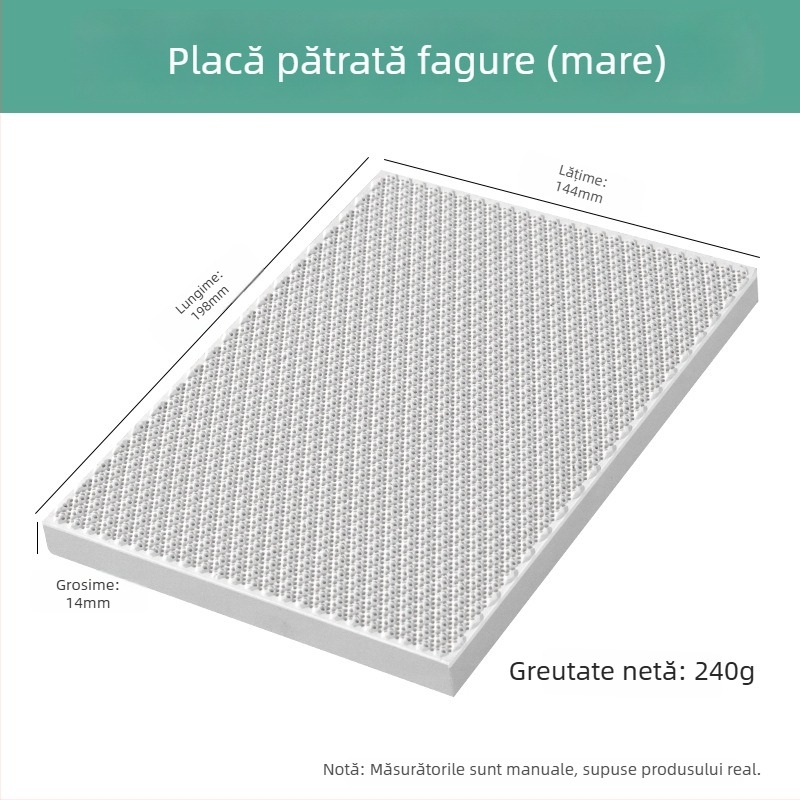 Cărămidă refractară din cuarț, pătrată, cu patru colțuri și șase picioare, pentru sudură la temperaturi înalte, placă de sudură, prelucrarea bijuteriilor și unelte de placare cu aur