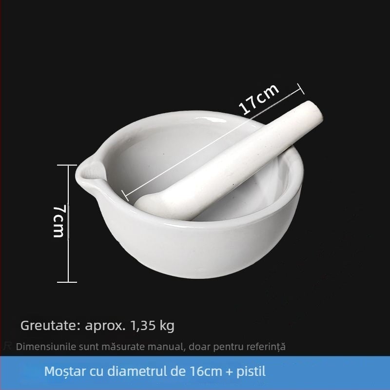 Set ceramic de mojar și pistil, dimensiuni 60–305 mm, cu bețe de măcinare