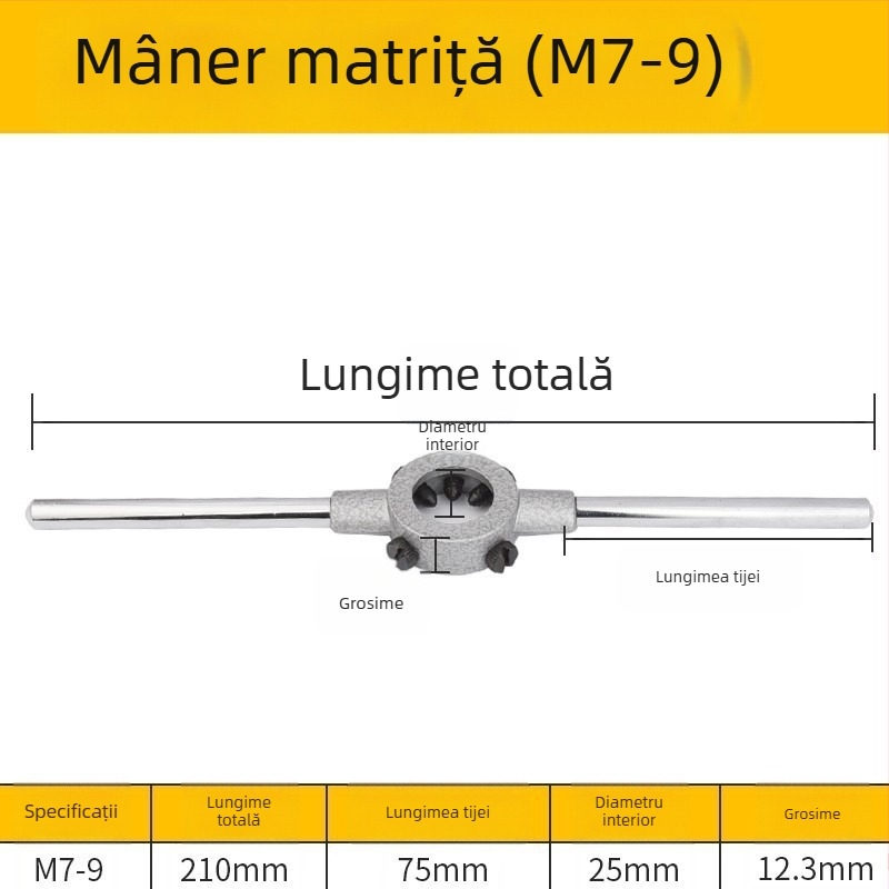 Cheie pentru filetare din oțel aliat, manuală, pentru filet metrice