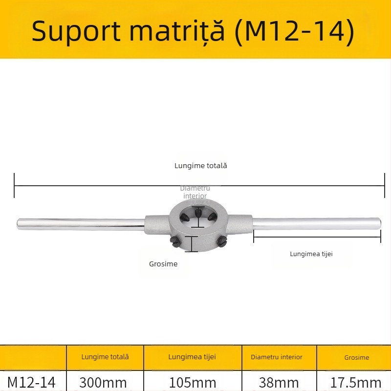 Cheie pentru filetare din oțel aliat, manuală, pentru filet metrice