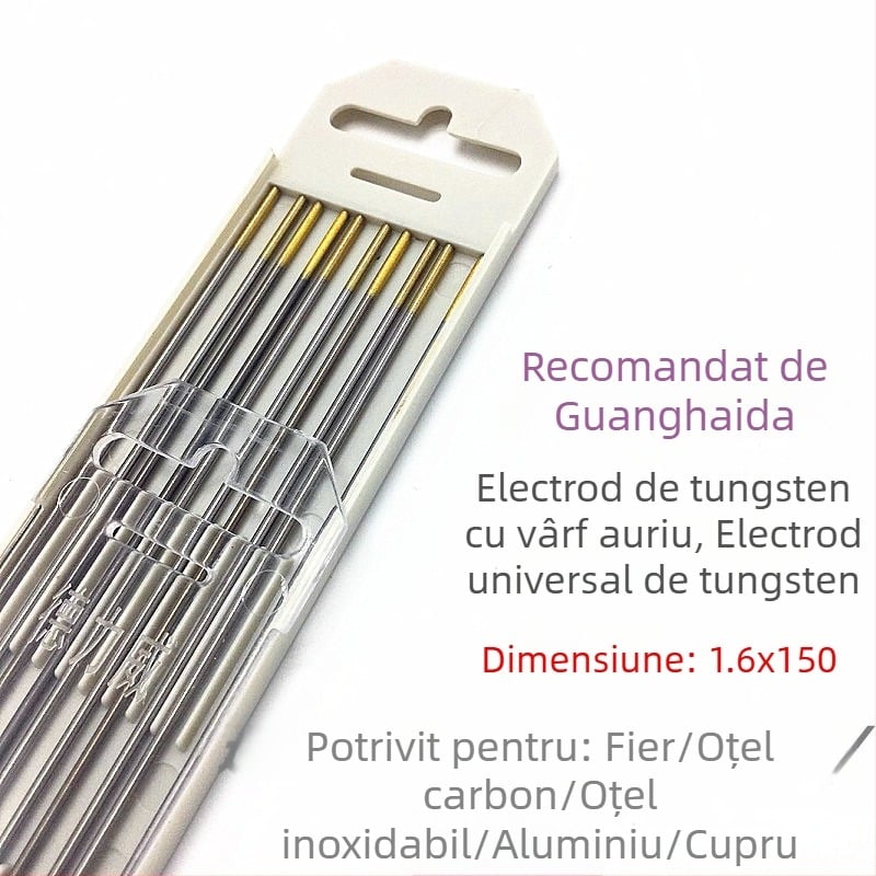 Electrod tungsten din oțel inoxidabil, vârf roșu, echipament de sudură, electrod 1,6 mm, torță TIG 2,0/2,4 mm