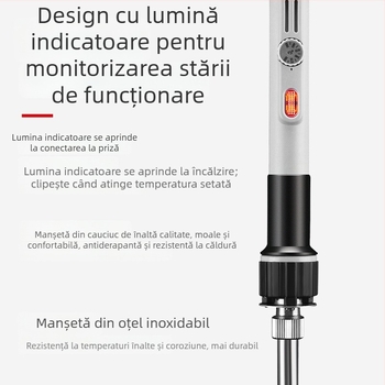 Yellow Flower fier de lipit electric puternic cu temperatură reglabilă, pistol de sudură și vârfuri interschimbabile: vârf ascuțit, vârf plat și vârf în unghi — 100W/150W/200W