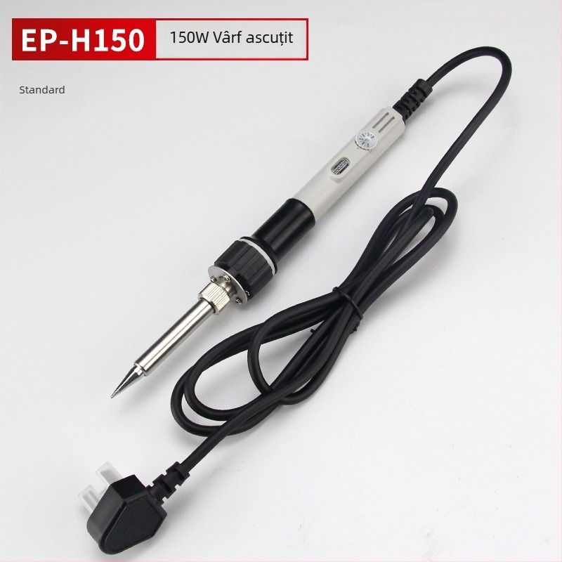 Yellow Flower fier de lipit electric puternic cu temperatură reglabilă, pistol de sudură și vârfuri interschimbabile: vârf ascuțit, vârf plat și vârf în unghi — 100W/150W/200W