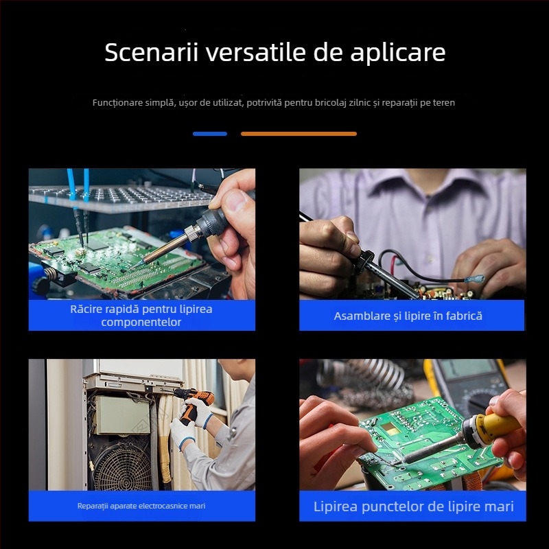 Fier de lipit cu afișaj digital, putere înaltă, temperatură reglabilă, durată lungă de viață, 100–200 W, vârfuri cu lamă și în formă de copită, pistol de lipit de nivel industrial