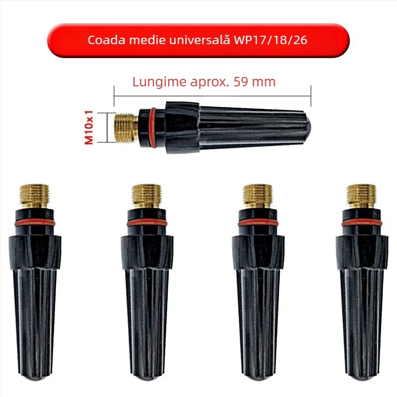 Accesorii pentru pistolul de sudură cu argon WP-17/18/26: deflector scurt și duză porțelan cu ecran din plasă