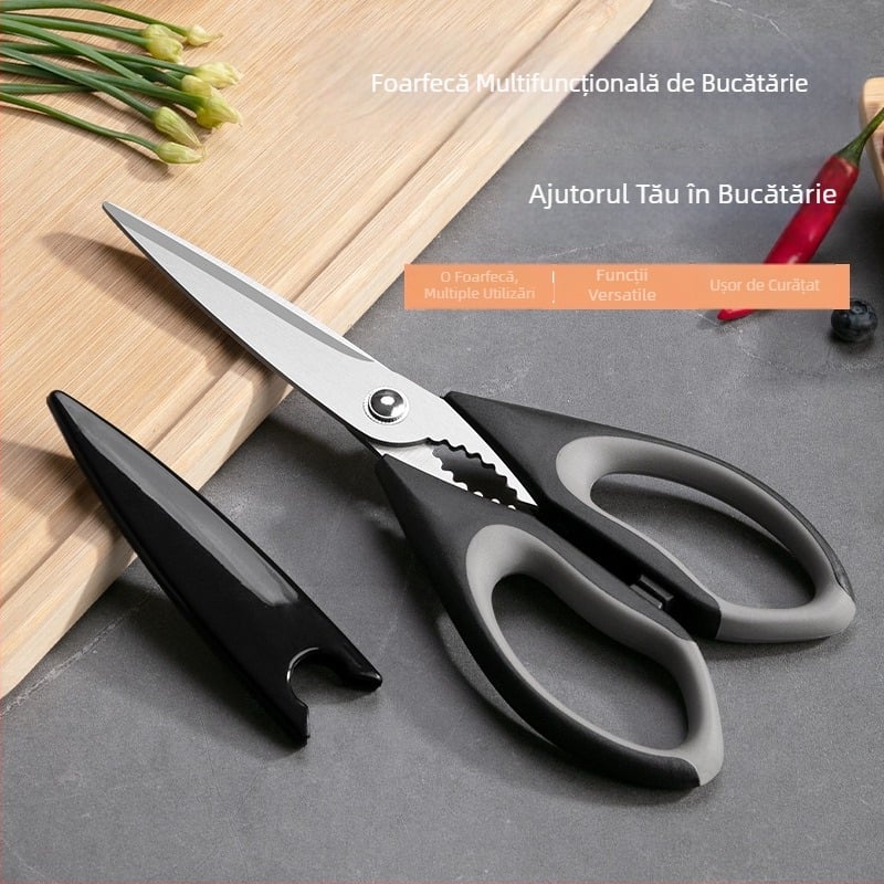 Foarfece de bucătărie din oțel inoxidabil, multifuncționale, extra-lungi, robuste pentru alimente și legume.
