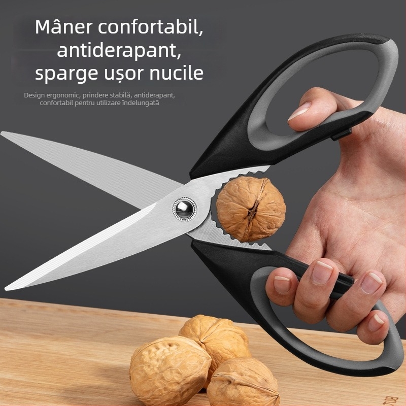 Foarfece de bucătărie din oțel inoxidabil, multifuncționale, extra-lungi, robuste pentru alimente și legume.