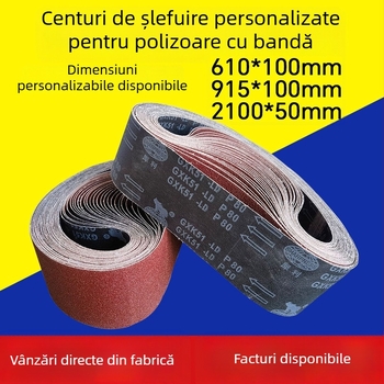 GXK51-LD Bandă de șlefuit pentru oțel inoxidabil, abraziv oxid de aluminiu, bază din țesătură amestecată, lățime personalizabilă