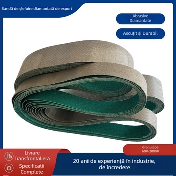 Bandă de șlefuit diamant pentru polizor cu bandă, 915×50 mm, granulație 3000, șlefuire uscată, sticlă și ceramică
