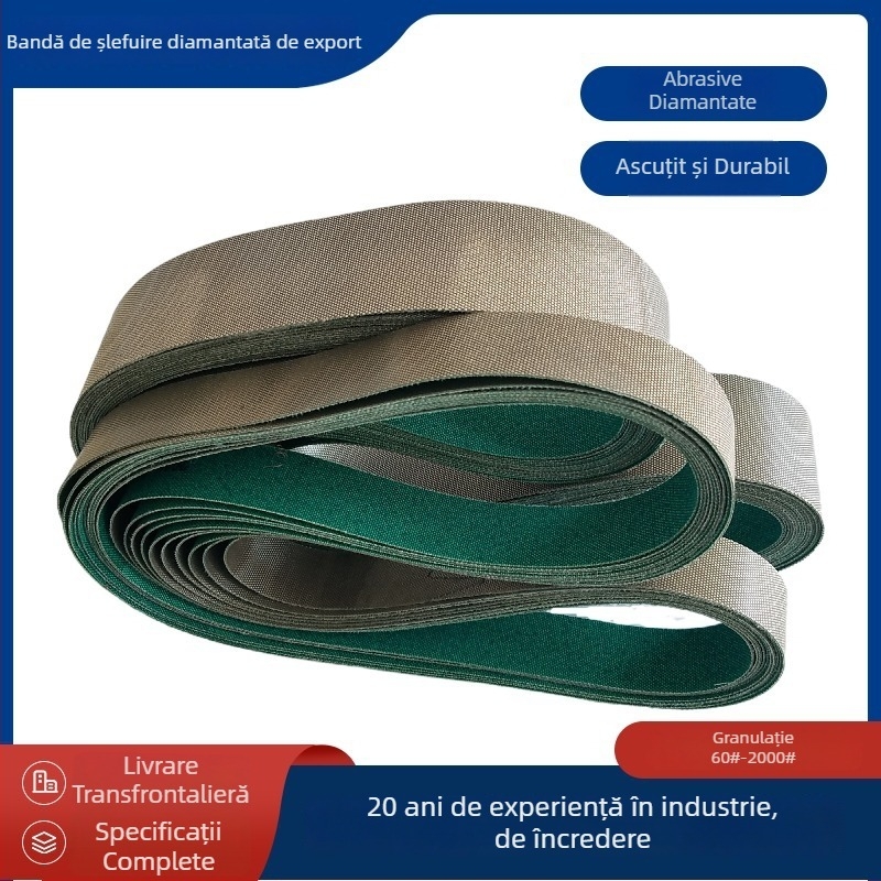 Bandă de șlefuit diamant pentru polizor cu bandă, 915×50 mm, granulație 3000, șlefuire uscată, sticlă și ceramică
