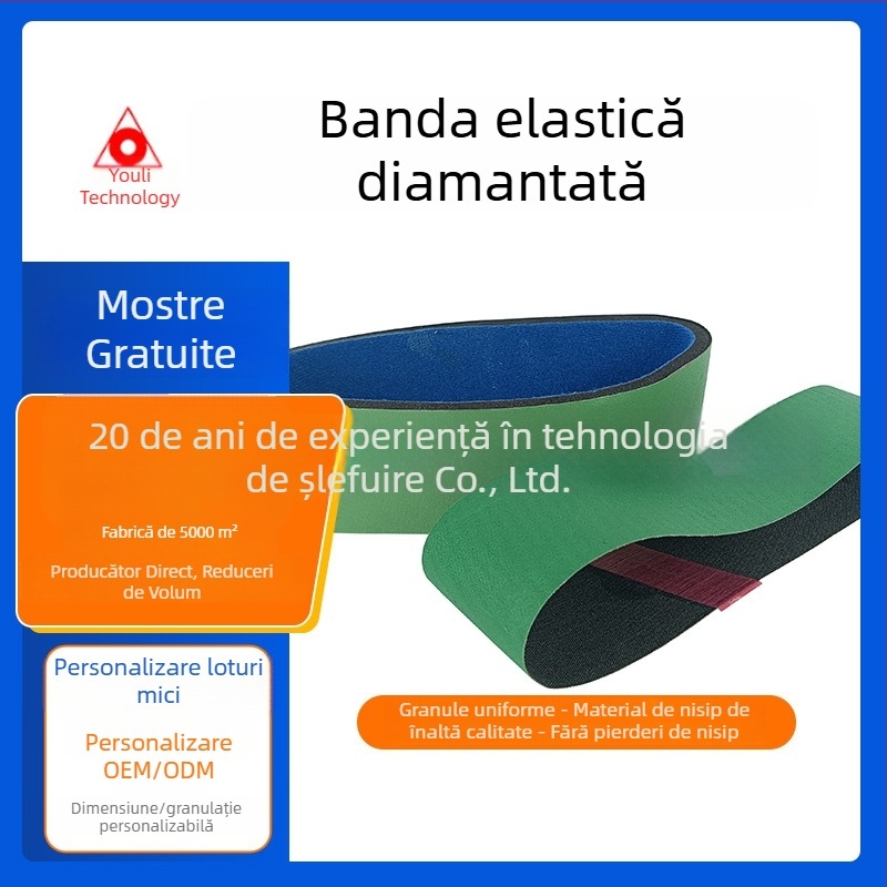Bandă elastică de șlefuit cu diamant pentru metal și oțel inoxidabil, bandă de șlefuit pentru prelucrarea lemnului și șlefuire a aliajului de aluminiu