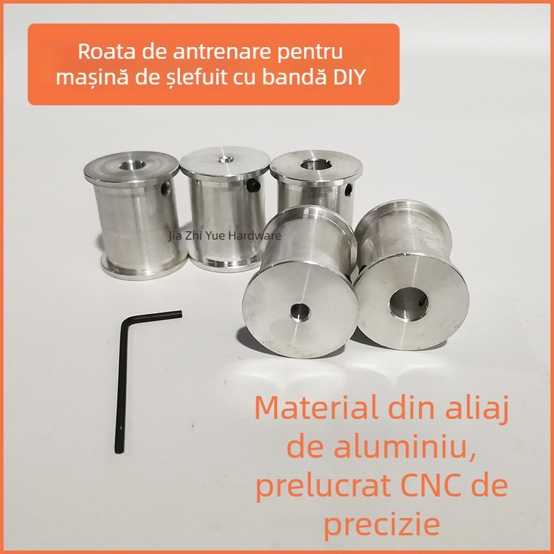 DIY Mini Șlefuitor cu Curea — Roată de Antrenare, Mică Mașină de Șlefuit, Aliaj de Aluminiu, Mini Șlefuitor, Lățime 30 mm, Accesorii pentru Roata de Antrenare