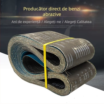 Bandă abrazivă verticală din aliaj de aluminiu pentru degrosare, lustruire și șlefuire a metalelor, cu rolă de țesătură abrazivă zirconiu-corund