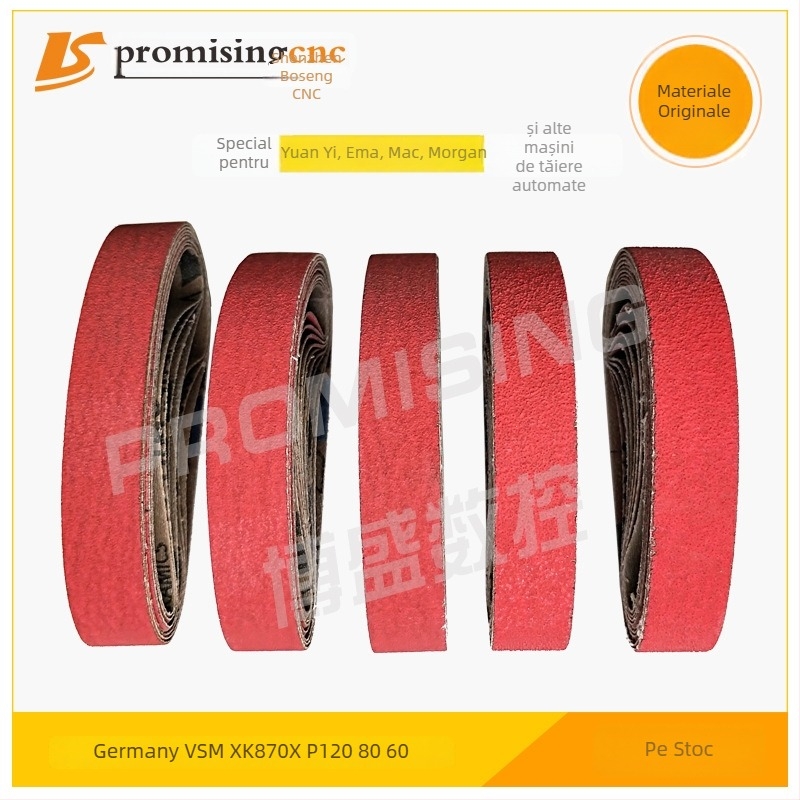 BSSK Yuanyi V6 Mașină automată de tăiere cu bandă abrazivă V9/V8 XK870X - granulație fină P150/P120, granulație grosieră P80/P60
