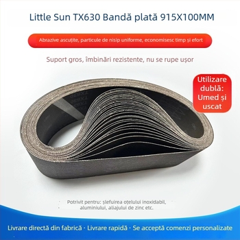TX630 Little Sun bandă de șlefuit cu îmbinare plată 915 × 100 mm pentru oțel inoxidabil, aluminiu și aliaj de zinc