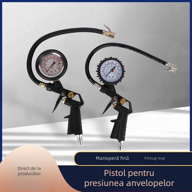 Manometre de înaltă precizie pentru presiunea anvelopelor și aerului, cu pistol de umflat și afișaj digital