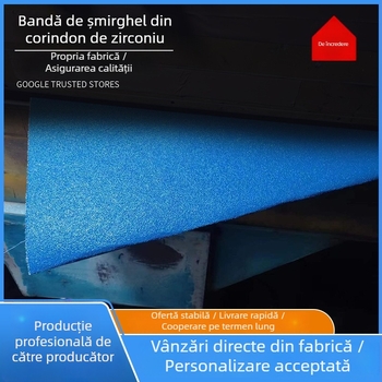 Bandă abrazivă din zirconiu corund pentru șlefuire și lustruire metal, bază de pânză albastră, pentru aliaje de aluminiu