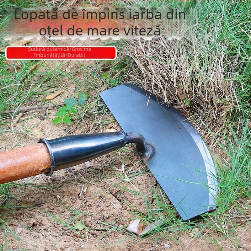 Unealtă pentru tăierea ierbii și îndepărtarea buruienilor, pentru uz casnic, lamă din oțel mangan cu cap înclinat