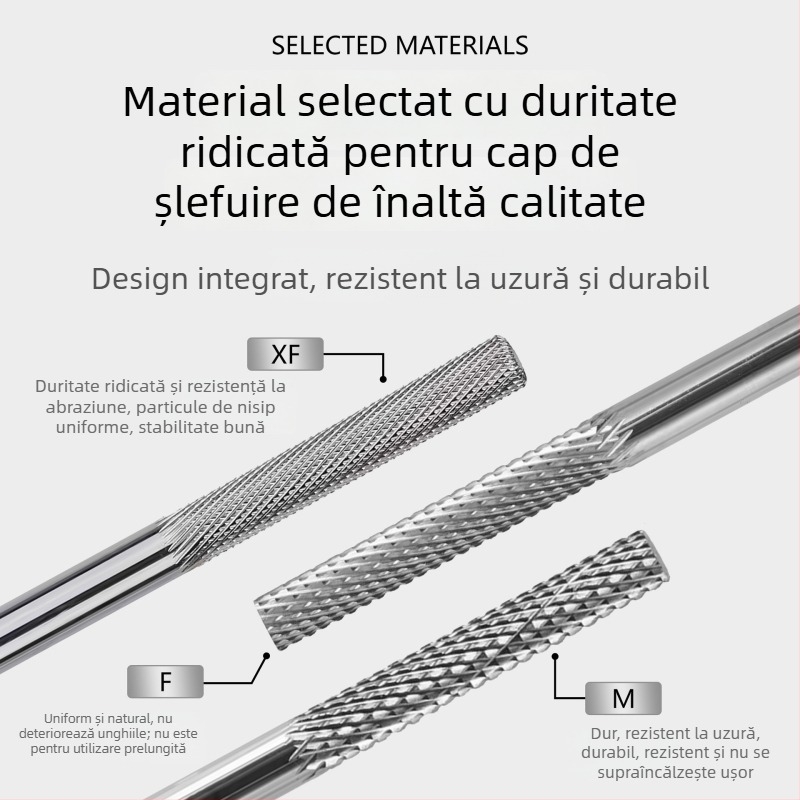 Cap de șlefuire din wolfram pentru manichiură, freză pas cu pas pentru pregătire și îndepărtarea unghiilor, polizare și unealtă de manichiură