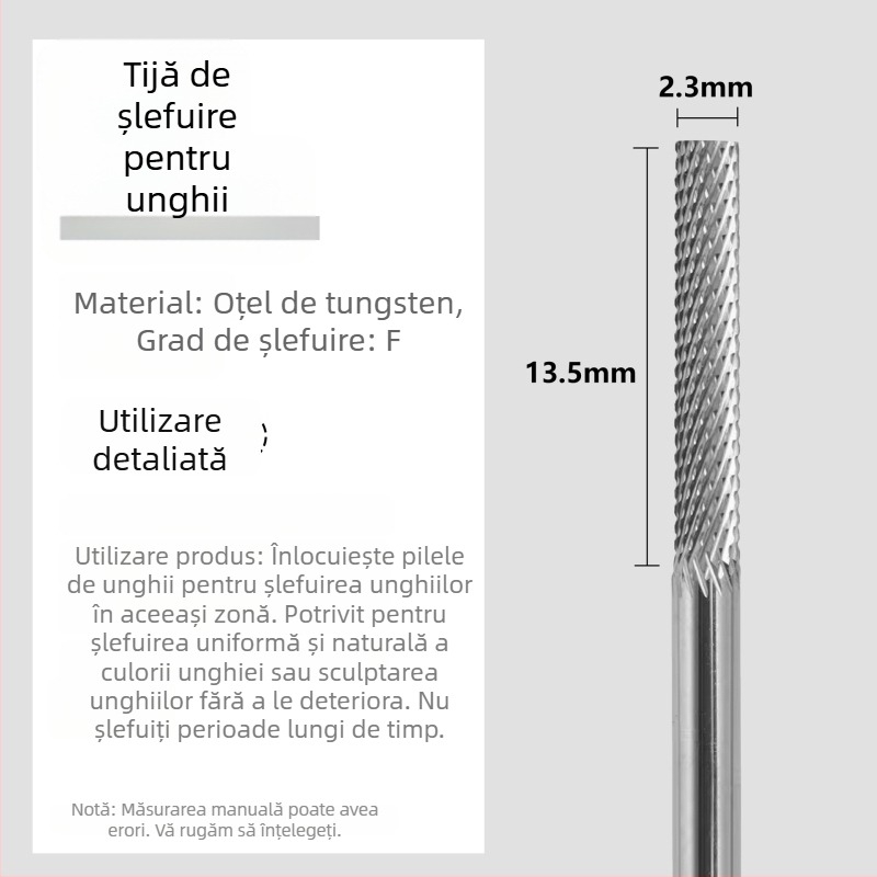 Cap de șlefuire din wolfram pentru manichiură, freză pas cu pas pentru pregătire și îndepărtarea unghiilor, polizare și unealtă de manichiură