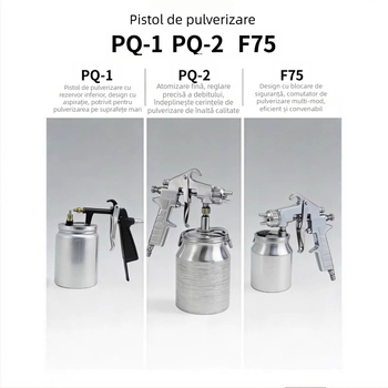 PQ-2/F75 pistol de vopsire pneumatic, cu capacitate mare, rezervor superior și inferior, structură din oțel