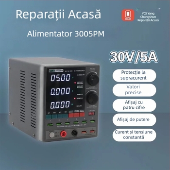 Sursă de alimentare DC stabilizată cu afișaj digital, 3005PM, ampermetru, pentru reparații ale telefoanelor mobile