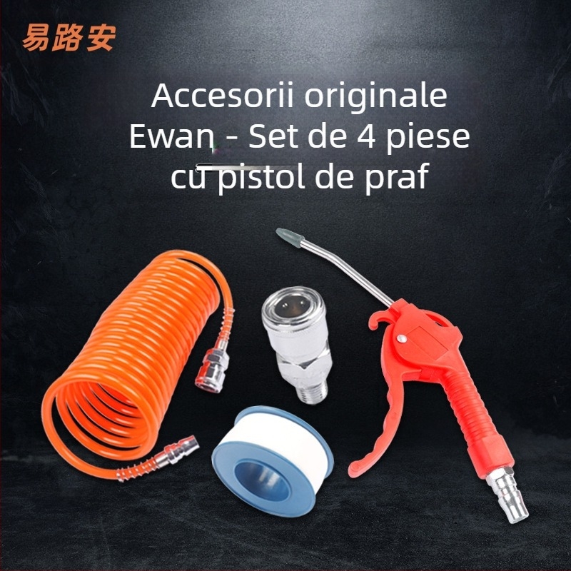 ELUAN Set de accesorii pneumatice din patru piese pentru compresor de aer silențios — pistol de suflare praf pentru compresor mic
