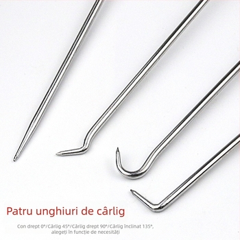 Set de 4 piese pentru garnitii de ulei: unealtă montaj garnitii, cârlig garnitii, extractor garnitii și cârlig demontare – întreținere auto și reparații de anvelope