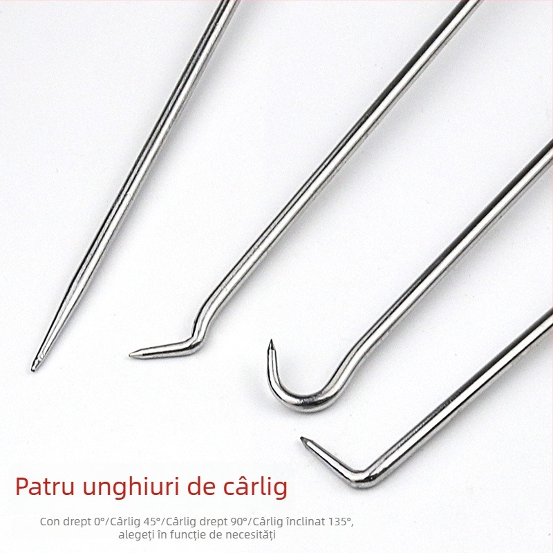Set de 4 piese pentru garnitii de ulei: unealtă montaj garnitii, cârlig garnitii, extractor garnitii și cârlig demontare – întreținere auto și reparații de anvelope