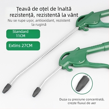Pistol de suflat praf cu aer comprimat de înaltă presiune, instrumente pneumatice prelungite