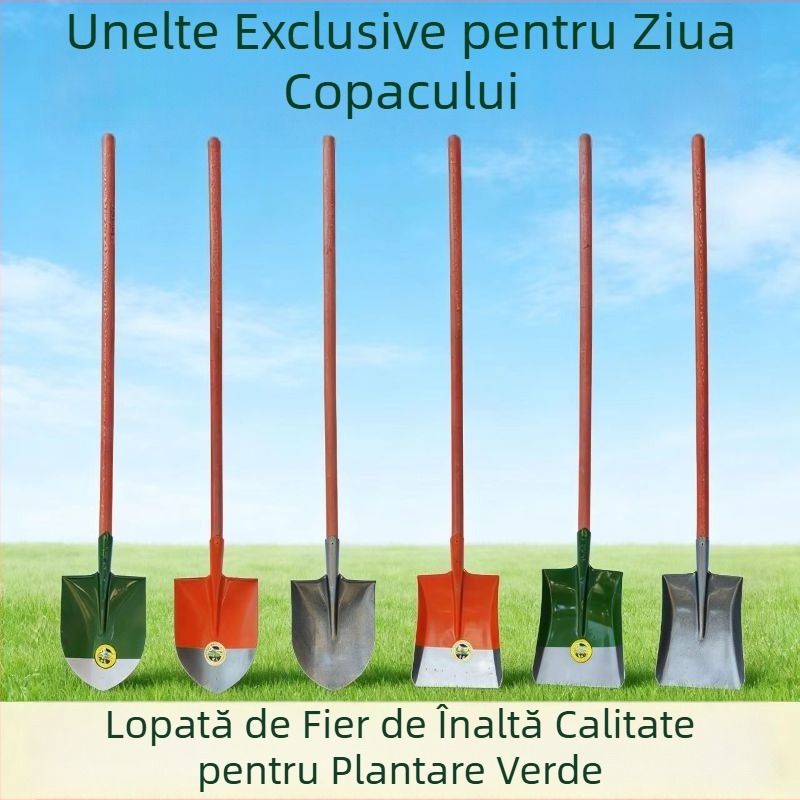 Lopată din oțel mangan cu lamă groasă pentru plantarea copacilor, grădinărit, utilizare casnică, grădinarea legumelor, lucrări în aer liber, situații de urgență, curățarea terenului, utilizare agricolă.