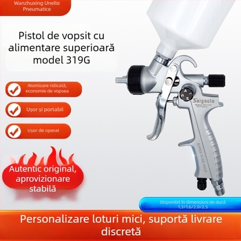 Saigaole Pistol de Pulverizare cu Alimentare Superioară pentru Automobile, Caroserie și Mobilier, duze 1.3/1.6/2.0/2.5 mm