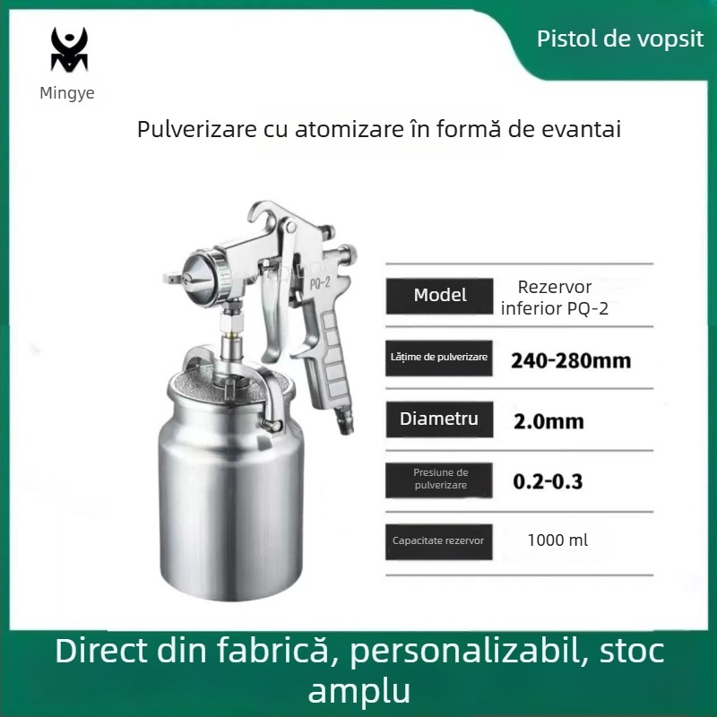 PQ-2 Pistol Pneumatic de Vopsire, cu F75, atomizare înaltă, pentru mobilier și metal