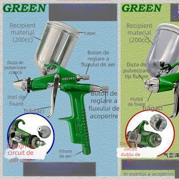 Pistol de pulverizare F-2A, duză 0,5 mm, K-3, pentru reparații ale pielii și încălțămintei